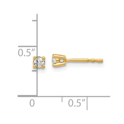 14k 1/6 carat Lab Grown Diamond VS+ F+ Round Complete Four Prong Heavyweight Stud Earrings