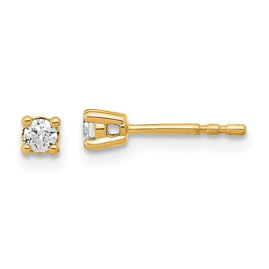 14k 1/6 carat Lab Grown Diamond VS/SI+ G+ Round Complete Four Prong Heavyweight Stud Earrings