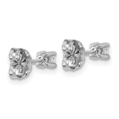 14k White Gold 1/5 carat Certified Lab Grown Diamond VS/SI+ G+ Round Complete Four Prong Heavyweight Stud Earrings