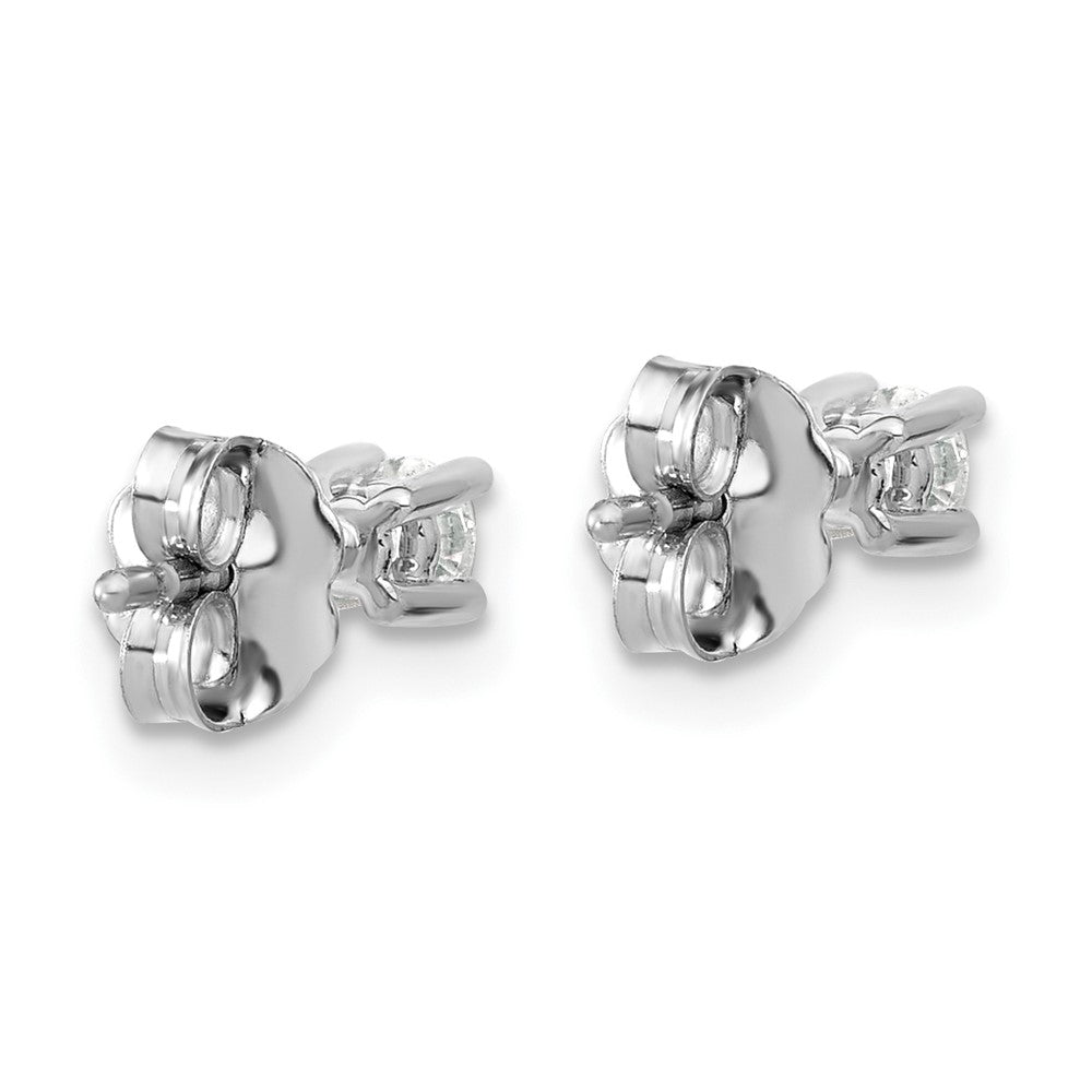 14k White Gold 1/5 carat Certified Lab Grown Diamond VS+ F+ Round Complete Four Prong Heavyweight Stud Earrings