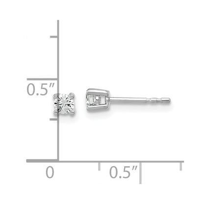 14k White Gold 1/5 carat Lab Grown Diamond VS/SI+ G+ Round Complete Four Prong Heavyweight Stud Earrings