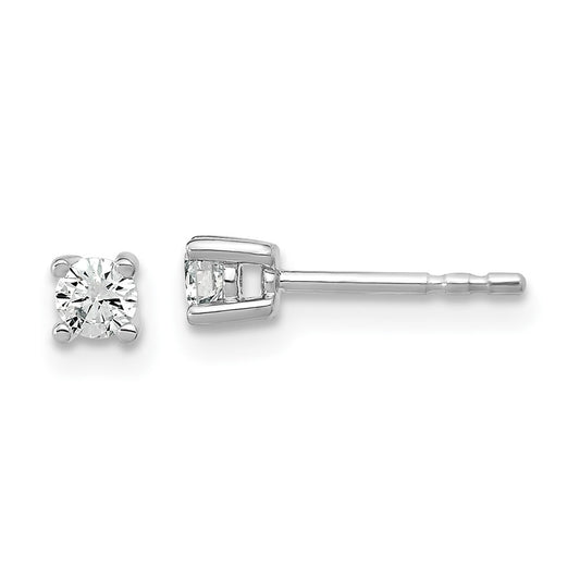 14k White Gold 1/5 carat Certified Lab Grown Diamond VS/SI+ G+ Round Complete Four Prong Heavyweight Stud Earrings