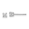 14k White Gold 1/5 carat Certified Lab Grown Diamond VS+ F+ Round Complete Four Prong Heavyweight Stud Earrings