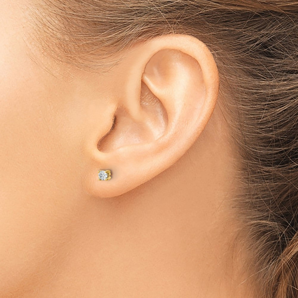 14k 1/5 carat Lab Grown Diamond VS/SI+ G+ Round Complete Four Prong Heavyweight Stud Earrings