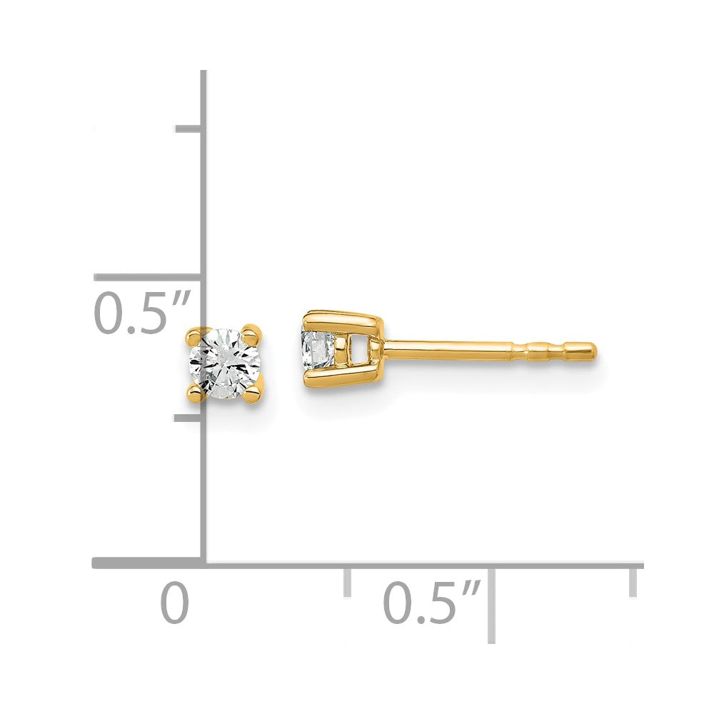 14k 1/5 carat Lab Grown Diamond VS/SI+ G+ Round Complete Four Prong Heavyweight Stud Earrings