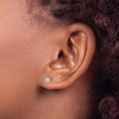 14k White Gold 1/4 carat Lab Grown Diamond VS/SI+ G+ Round Complete Four Prong Heavyweight Stud Earrings