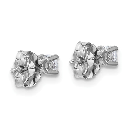 14k White Gold 1/4 carat Lab Grown Diamond VS/SI+ G+ Round Complete Four Prong Heavyweight Stud Earrings