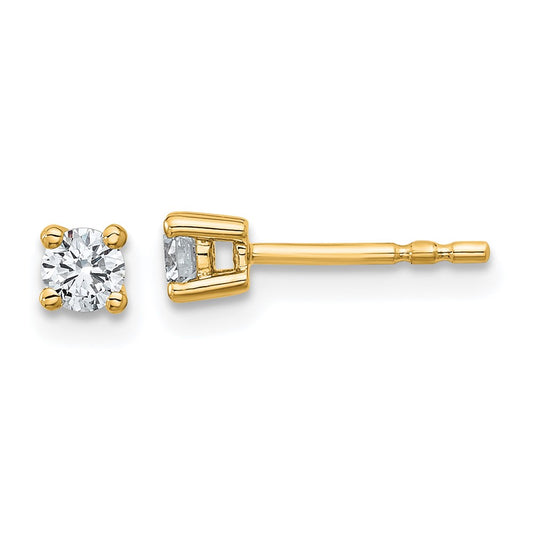 14k 1/4 carat Certified Lab Grown Diamond VS/SI+ G+ Round Complete Four Prong Heavyweight Stud Earrings