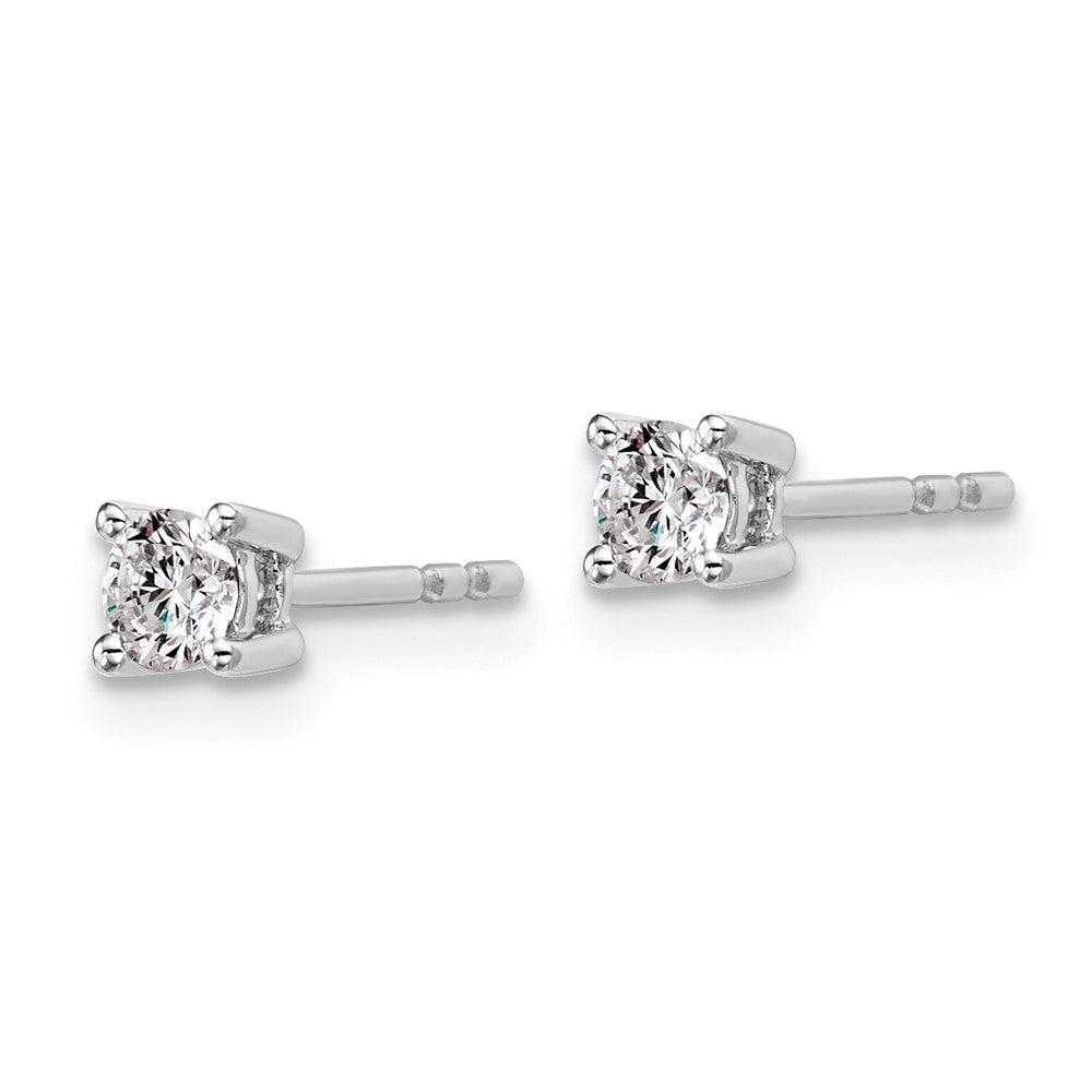 14k White Gold 1/3 carat Certified Lab Grown Diamond VS+ F+ Round Complete Four Prong Heavyweight Stud Earrings