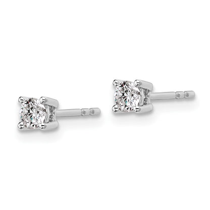 14k White Gold 1/3 carat Certified Lab Grown Diamond VS+ F+ Round Complete Four Prong Heavyweight Stud Earrings