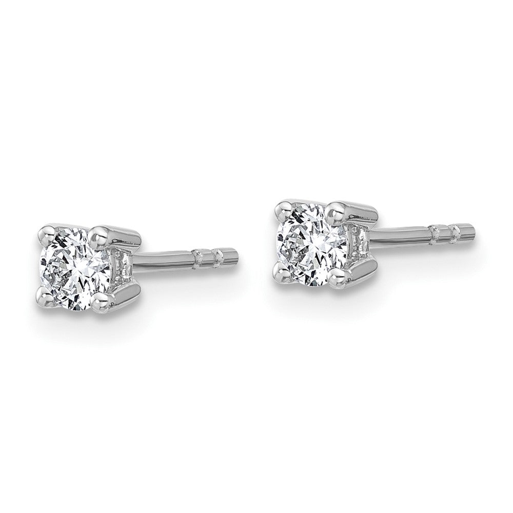 14k White Gold 1/3 carat Lab Grown Diamond VS+ F+ Round Complete Four Prong Heavyweight Stud Earrings