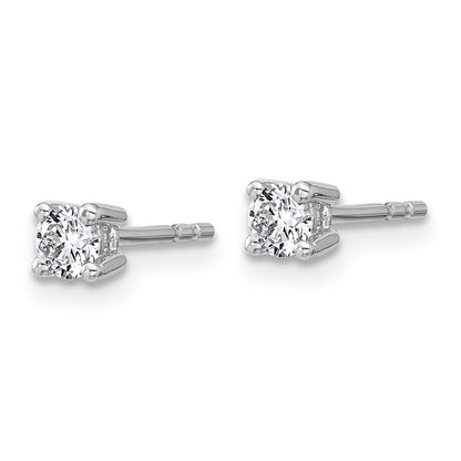 14k White Gold 1/3 carat Certified Lab Grown Diamond VS/SI+ G+ Round Complete Four Prong Heavyweight Stud Earrings