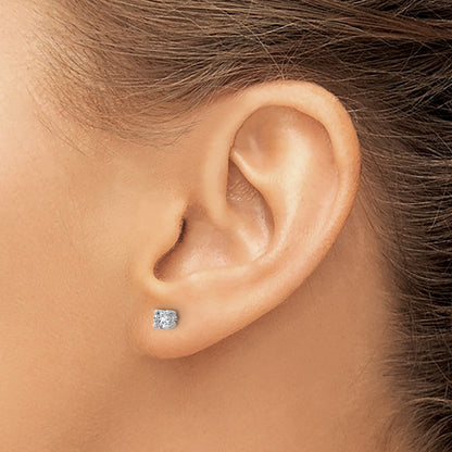 14k White Gold 1/3 carat Certified Lab Grown Diamond VS/SI+ G+ Round Complete Four Prong Heavyweight Stud Earrings