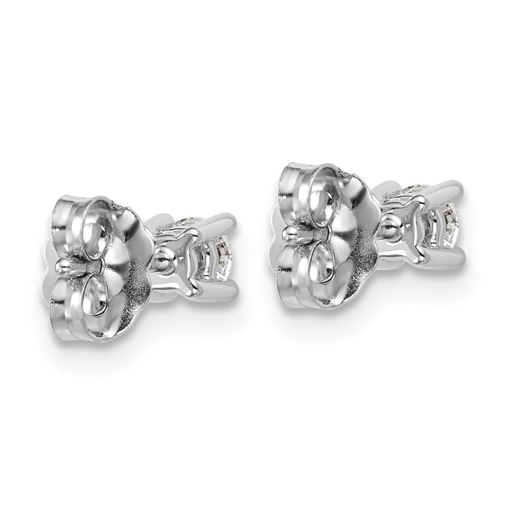14k White Gold 1/3 carat Certified Lab Grown Diamond VS+ F+ Round Complete Four Prong Heavyweight Stud Earrings