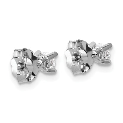 14k White Gold 1/3 carat Lab Grown Diamond VS/SI+ G+ Round Complete Four Prong Heavyweight Stud Earrings