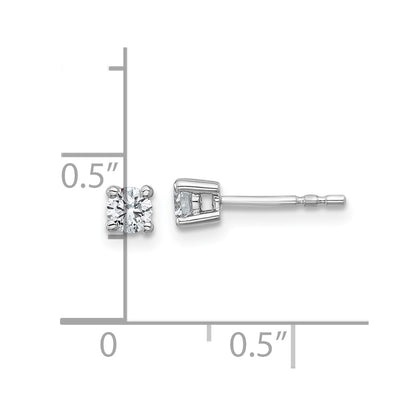 14k White Gold 1/3 carat Lab Grown Diamond VS+ F+ Round Complete Four Prong Heavyweight Stud Earrings