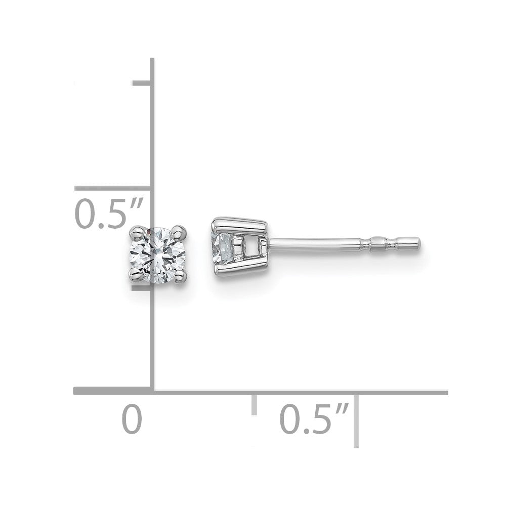 10k White Gold Round 4-Prong .33ct. Diamond Stud Earrings