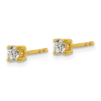 14k 1/3 carat Lab Grown Diamond VS+ F+ Round Complete Four Prong Heavyweight Stud Earrings