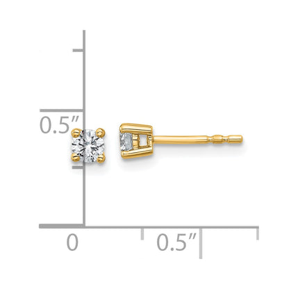 10k Round 4-Prong .33 carat Diamond Stud Earrings