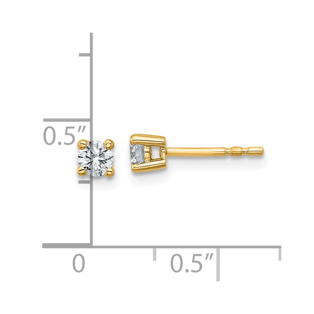 14k 1/3 carat Lab Grown Diamond VS+ F+ Round Complete Four Prong Heavyweight Stud Earrings