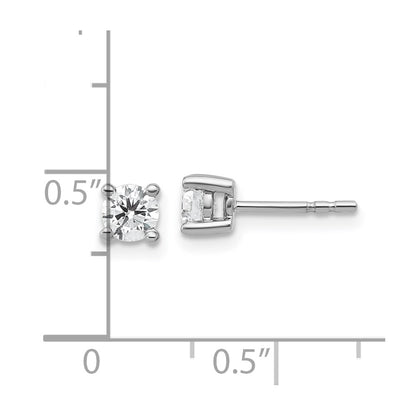 10k White Gold Round 4-Prong .50 carat Diamond Stud Earrings