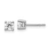 14k White Gold 1/2 carat Certified Lab Grown Diamond VS+ F+ Round Complete Four Prong Heavyweight Stud Earrings