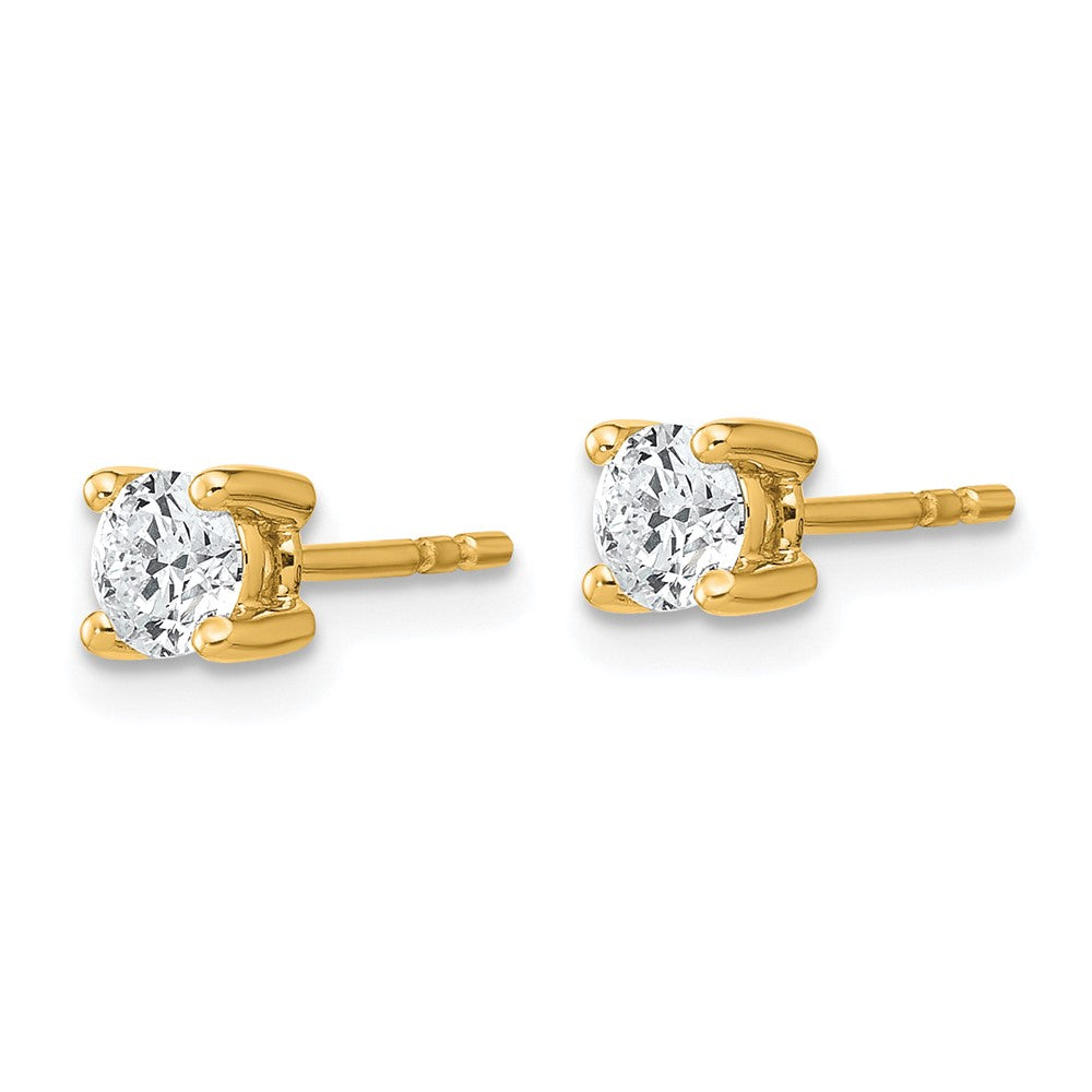 14k 1/2 carat Certified Lab Grown Diamond VS+ F+ Round Complete Four Prong Heavyweight Stud Earrings