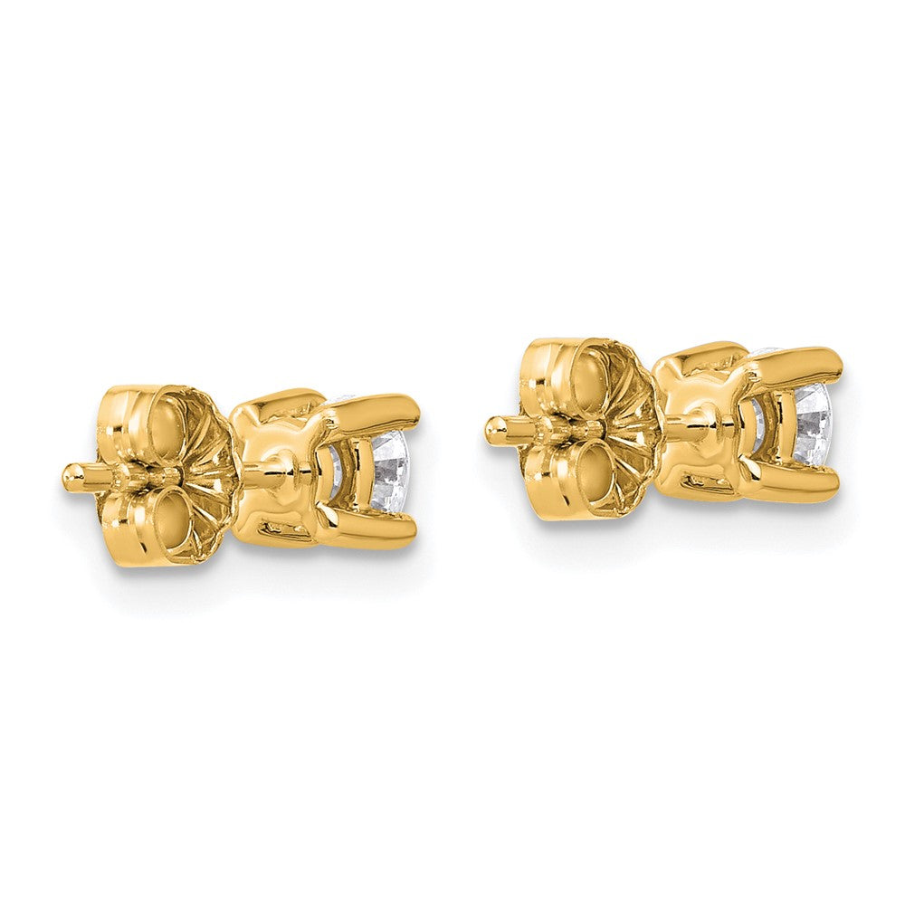 14k 1/2 carat Certified Lab Grown Diamond VS+ F+ Round Complete Four Prong Heavyweight Stud Earrings