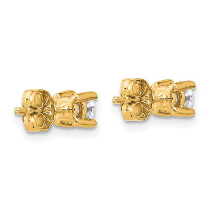 14k 1/2 carat Certified Lab Grown Diamond VS/SI+ G+ Round Complete Four Prong Heavyweight Stud Earrings