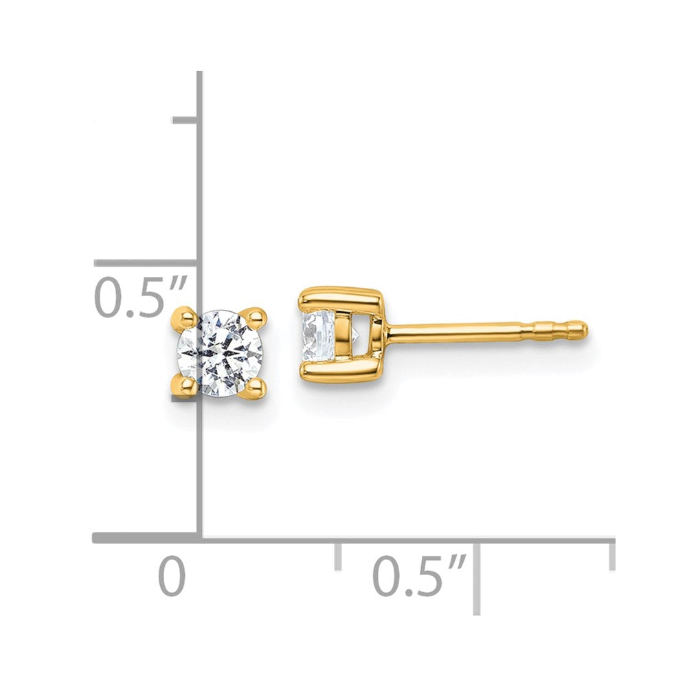 14k 1/2 carat Certified Lab Grown Diamond VS+ F+ Round Complete Four Prong Heavyweight Stud Earrings