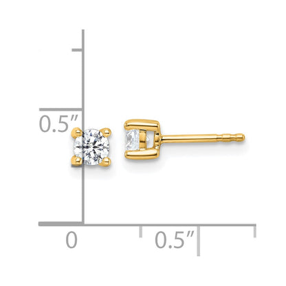 14k 1/2 carat Certified Lab Grown Diamond VS/SI+ G+ Round Complete Four Prong Heavyweight Stud Earrings