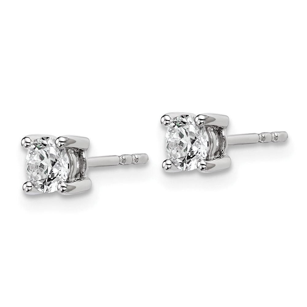 14k White Gold 5/8 carat Lab Grown Diamond VS+ F+ Round Complete Four Prong Heavyweight Stud Earrings