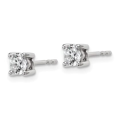 14k White Gold 5/8 carat Certified Lab Grown Diamond VS+ F+ Round Complete Four Prong Heavyweight Stud Earrings
