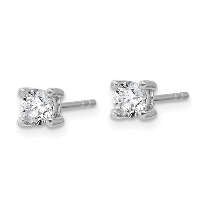 14k White Gold 5/8 carat Lab Grown Diamond VS/SI+ G+ Round Complete Four Prong Heavyweight Stud Earrings