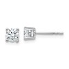 14k White Gold 3/4 carat Lab Grown Diamond VS+ F+ Round Complete Four Prong Heavyweight Stud Earrings