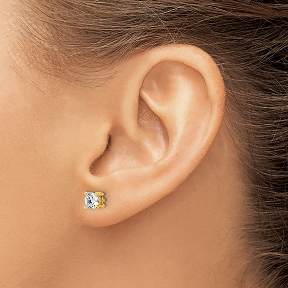 14k 3/4 carat Certified Lab Grown Diamond VS+ F+ Round Complete Four Prong Heavyweight Stud Earrings