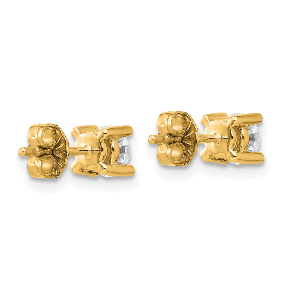 14k 3/4 carat Certified Lab Grown Diamond VS+ F+ Round Complete Four Prong Heavyweight Stud Earrings