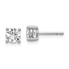 14k White Gold 1 carat Lab Grown Diamond VS/SI+ G+ Round Complete Four Prong Heavyweight Stud Earrings