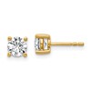 14k 1 carat Certified Lab Grown Diamond VS+ F+ Round Complete Four Prong Heavyweight Stud Earrings
