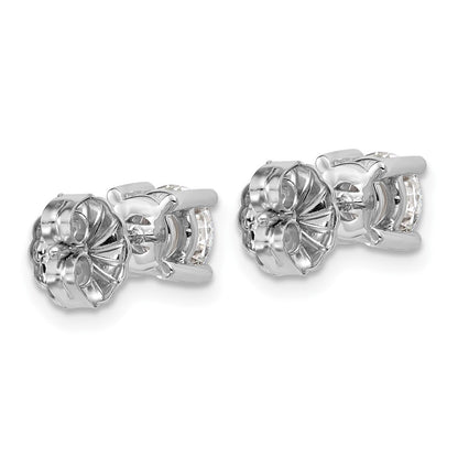 14k White Gold 1 1/2 carat Lab Grown Diamond VS/SI+ G+ Round Complete Four Prong Heavyweight Stud Earrings