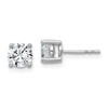 14k White Gold 1 1/2 carat Lab Grown Diamond VS+ F+ Round Complete Four Prong Heavyweight Stud Earrings