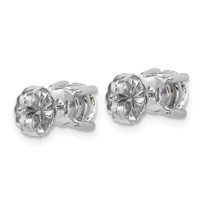 14k White Gold 2 carat Lab Grown Diamond VS/SI+ G+ Round Complete Four Prong Heavyweight Stud Earrings