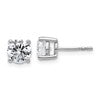 14k White Gold 2 carat Certified Lab Grown Diamond VS+ F+ Round Complete Four Prong Heavyweight Stud Earrings