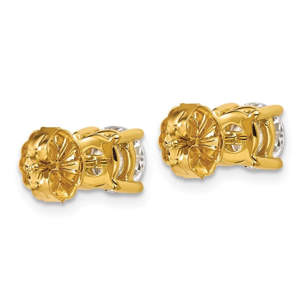14k 2 carat Certified Lab Grown Diamond VS/SI+ G+ Round Complete Four Prong Heavyweight Stud Earrings