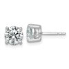 14k White Gold 2 1/2 carat Lab Grown Diamond VS+ F+ Round Complete Four Prong Heavyweight Stud Earrings
