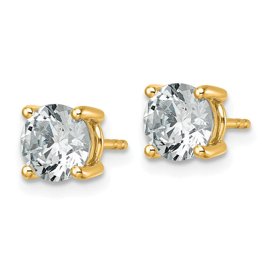 14k 2 1/2 carat Lab Grown Diamond VS+ F+ Round Complete Four Prong Heavyweight Stud Earrings