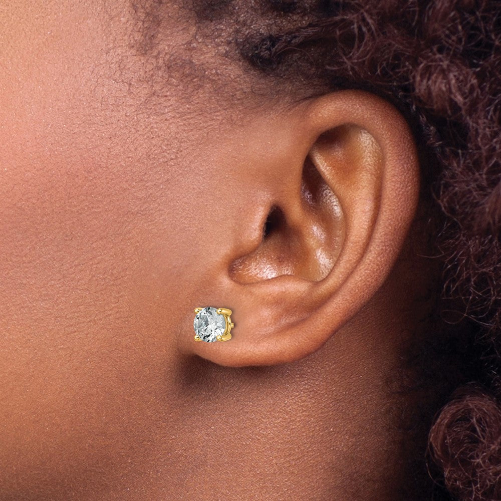 14k 2 1/2 carat Certified Lab Grown Diamond VS+ F+ Round Complete Four Prong Heavyweight Stud Earrings