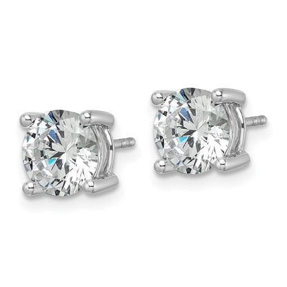 14k White Gold 3 carat Lab Grown Diamond VS/SI+ G+ Round Complete Four Prong Heavyweight Stud Earrings