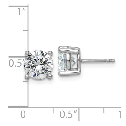 14k White Gold 3 carat Certified Lab Grown Diamond VS/SI+ G+ Round Complete Four Prong Heavyweight Stud Earrings