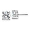 14k White Gold 3 carat Lab Grown Diamond VS/SI+ G+ Round Complete Four Prong Heavyweight Stud Earrings